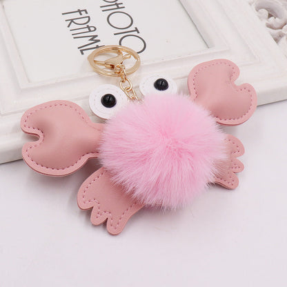 Cartoon Plush Ball Crab Keychain