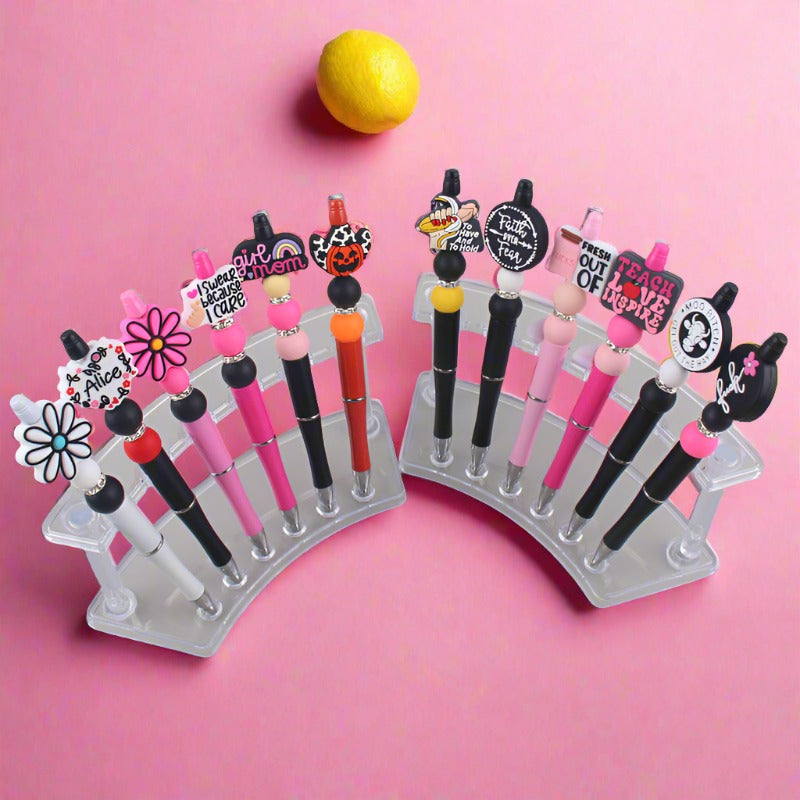 DIY Beaded Pen Cartoon Animal Silicone Color Plastic