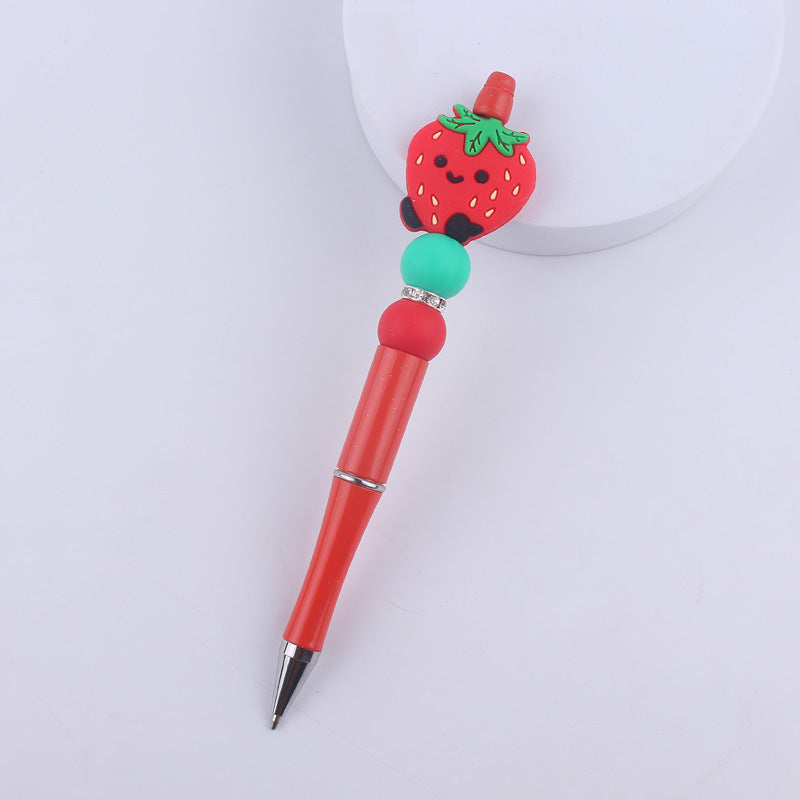 Cartoon Fruit Silicone Color Plastic Beadable Pens