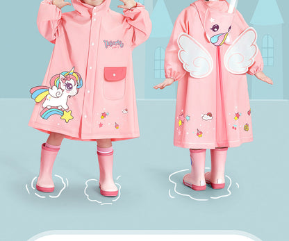 Cartoon Raincoat with Storage Bag