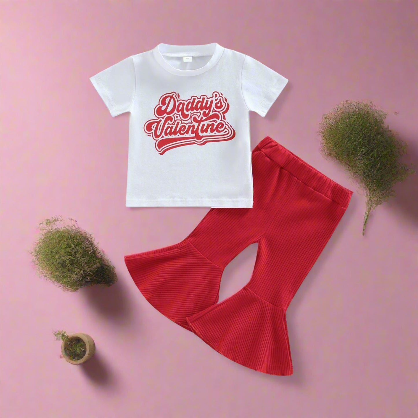 Cotton Short-sleeved Letter Tops and Pants Two-piece Set