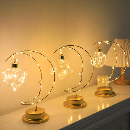 Christmas LED Moon Iron Decorative Lights
