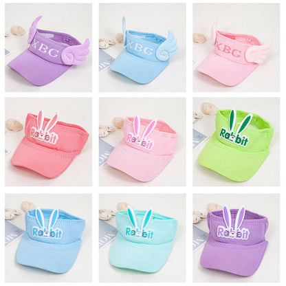 Polyester Rabbit Ear Children's Sun Hat Sunscreen Empty Top Hat