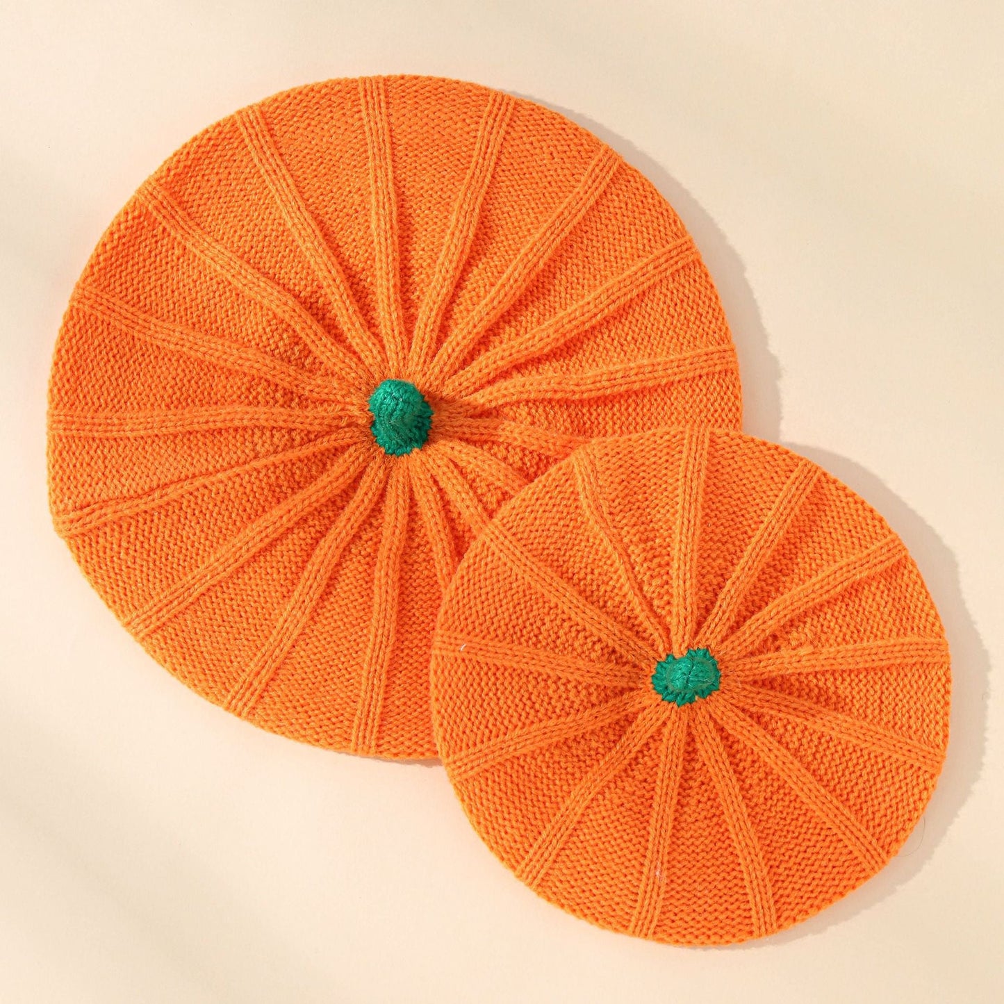Parent-child Hats Halloween Pumpkin Acrylic Beret Knitted Hats