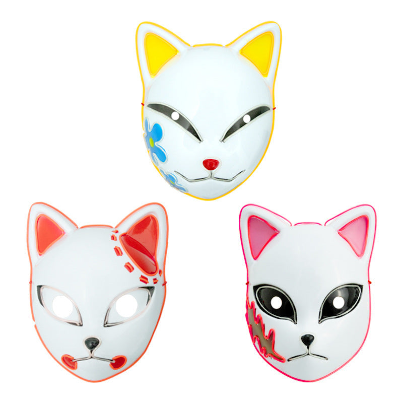 Halloween Cosplay Fox Luminous Plastic Masks