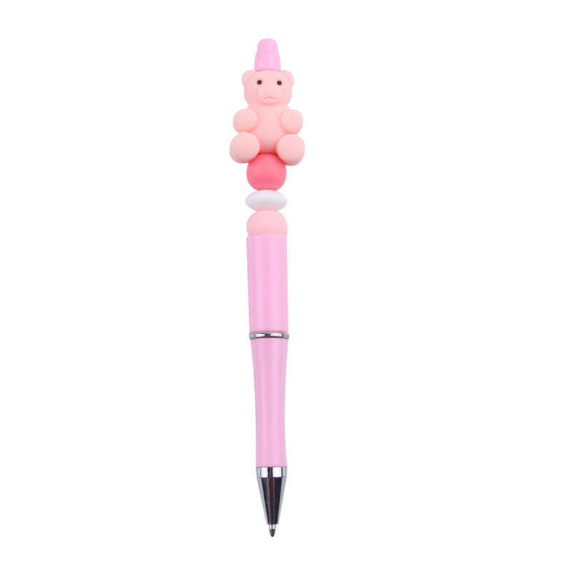 Beaded Pens DIY Handmade Bear Silicone Beads Colorful