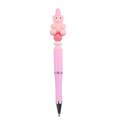 Beaded Pens DIY Handmade Bear Silicone Beads Colorful