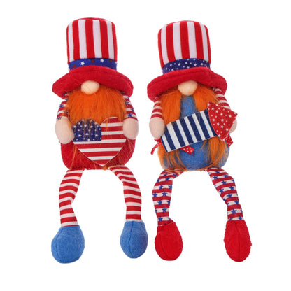 Fabric Independence Day Striped Five Star Faceless Doll