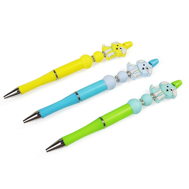 10pcs/pack DIY Handmade Cartoon Puppy Silicone Bead Pen