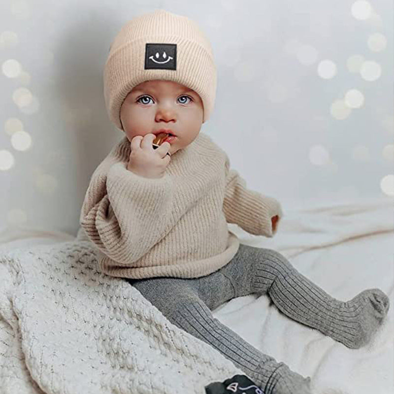 Wholesale Children's Knitted Wool Cute Smiling Beanie 10pcs