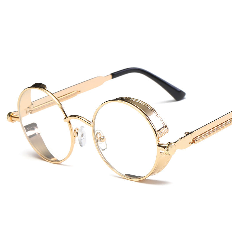 Neutrals Punk Fashion Round Retro Sunglasses