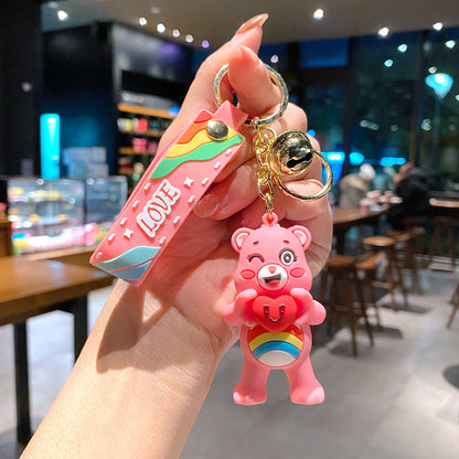 Cartoon Cute Love Bear Keychains Silicone Creative Keychain
