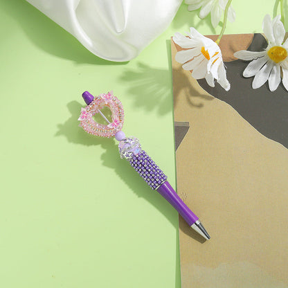 Beaded Pens Colorful Handmade Beaded Twisting Rhinestone Love