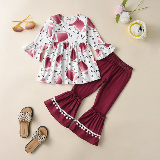 Wholesale Cotton Children's Bell Bottom Pants Suit