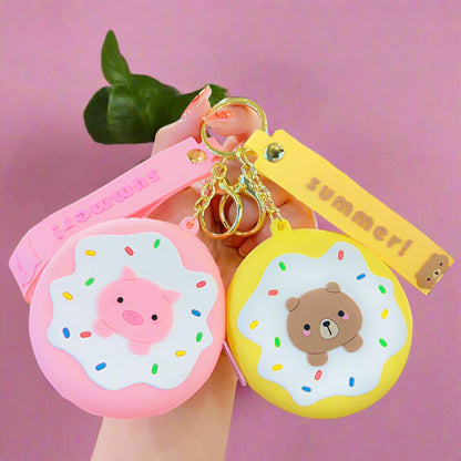 Cartoon Cute Donut Coin Purse Keychain