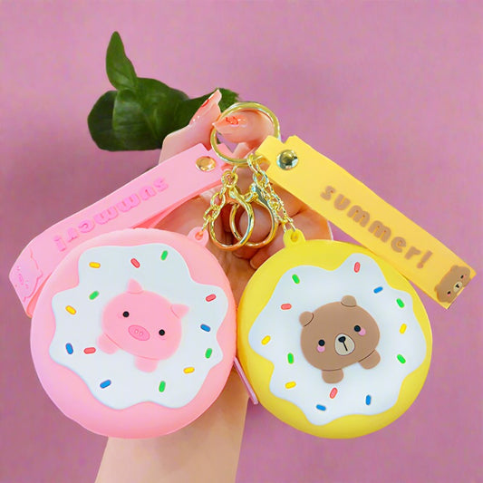Cartoon Cute Donut Coin Purse Keychain