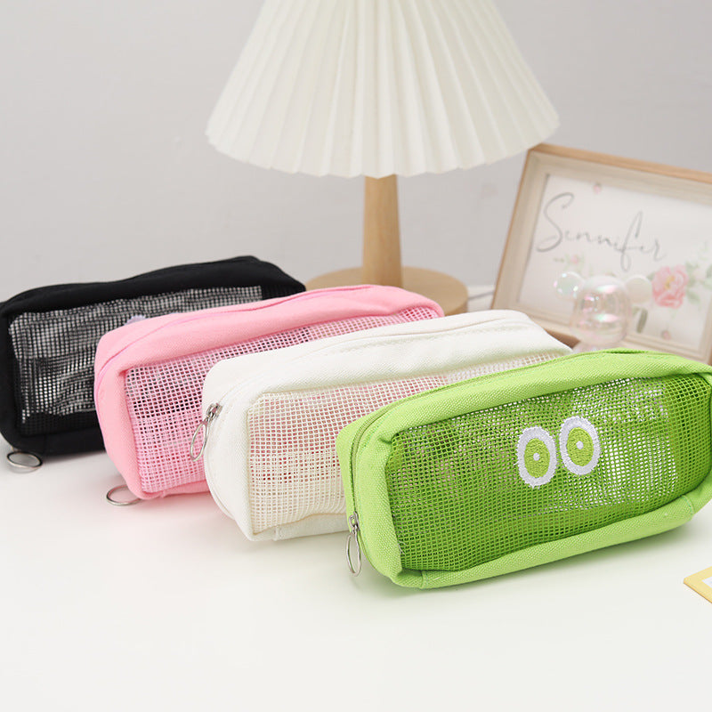 Large Eye Mesh Canvas Pen Bags