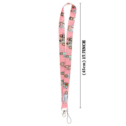Medical card holder webbing mobile phone lanyard keychain