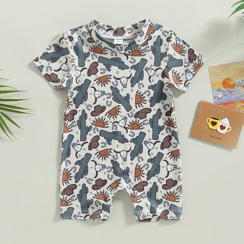 Wholesale Cotton Cactus Aztec Pattern Baby Jumpsuit
