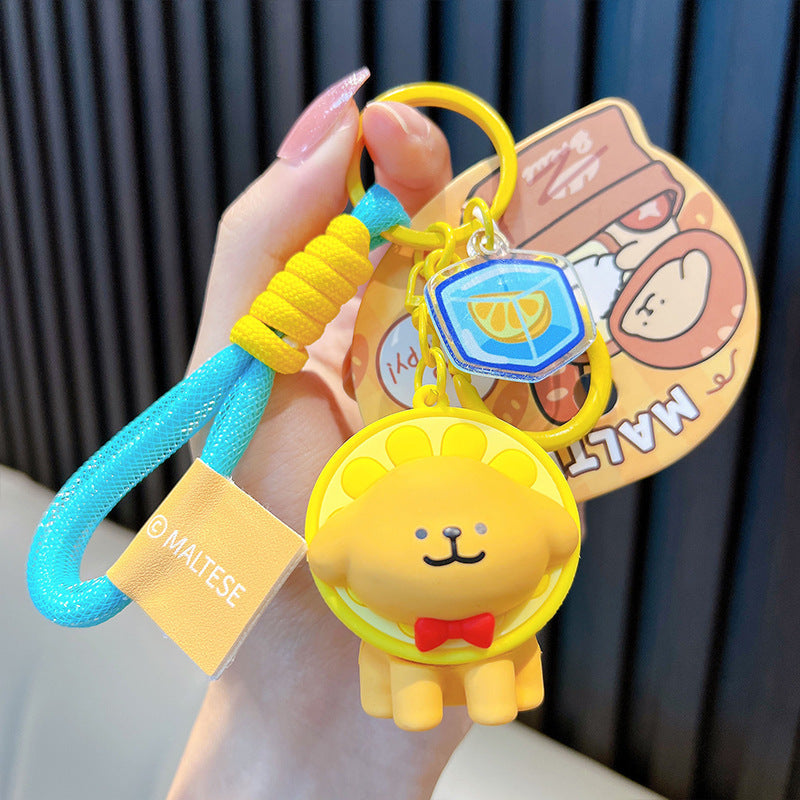 Donut Line Puppy Resin Keychain Cute Keychain