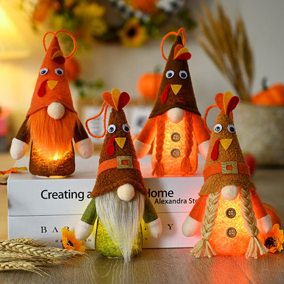Turkey Hats Rudolf Lantern Pendant Faceless Dwarf Doll