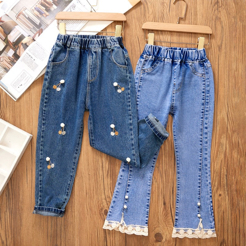 Cotton Medium Children's Loose Wide Leg Baby Flared Pants