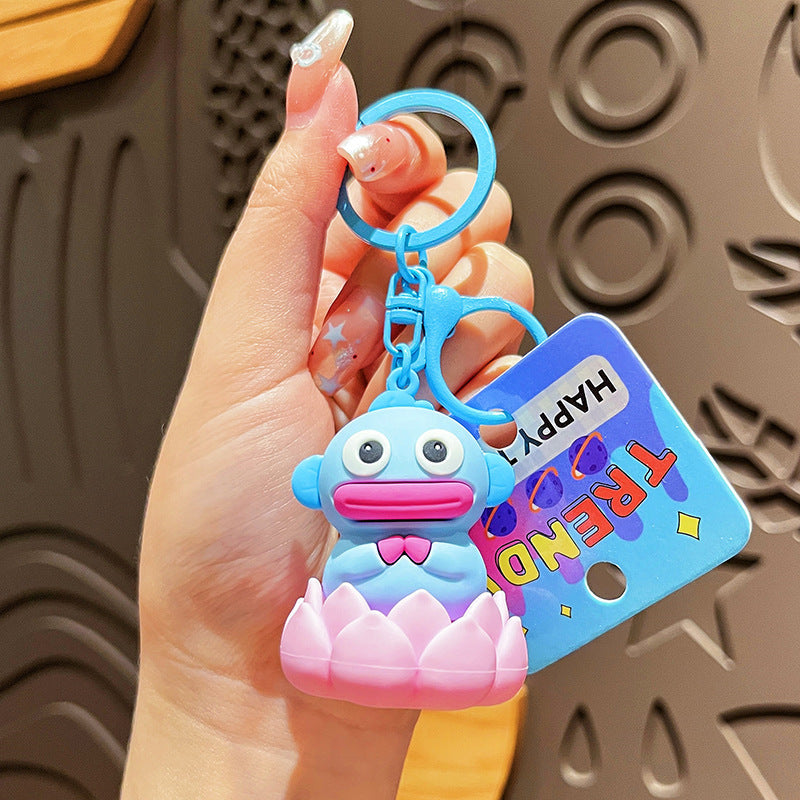 Cartoon Lotus Fish PVC Soft Glue Keychain