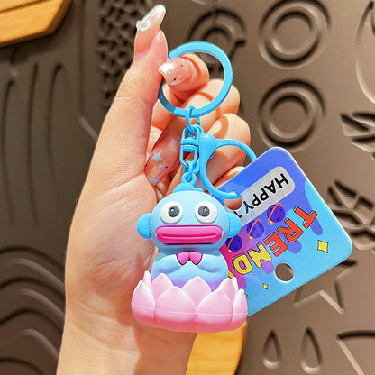 Cartoon Lotus Fish PVC Soft Glue Keychain