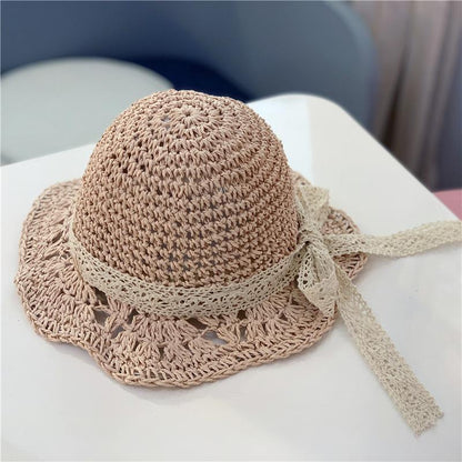 Kids Bow Straw Hat