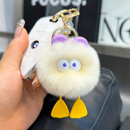 Duck Plush Ball Keychain