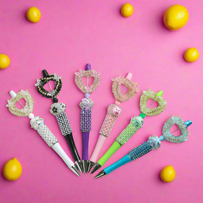 Beaded Pens Colorful Handmade Beaded Twisting Rhinestone Love