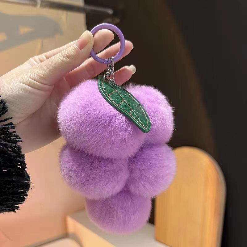 Cute Grape Imitation Rex Rabbit Fur Plush Ball