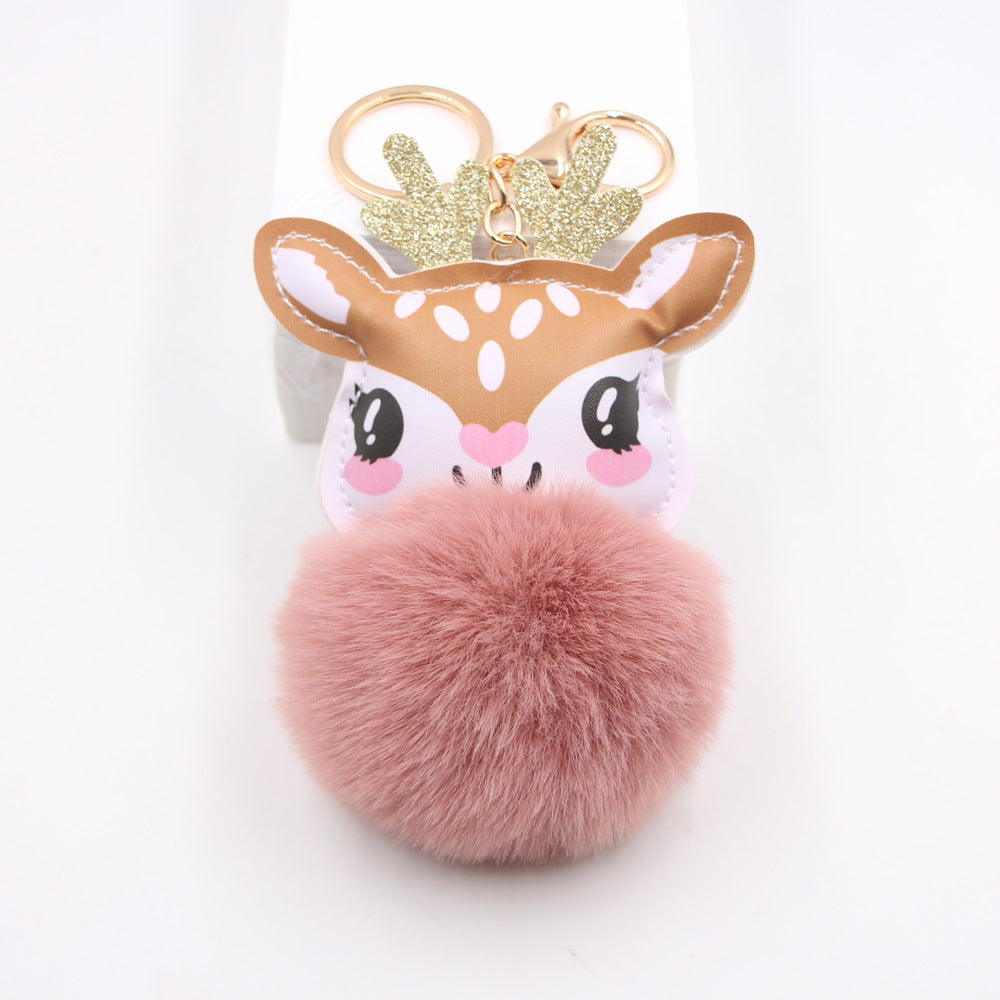 Christmas Cute Fawn Plush Keychain