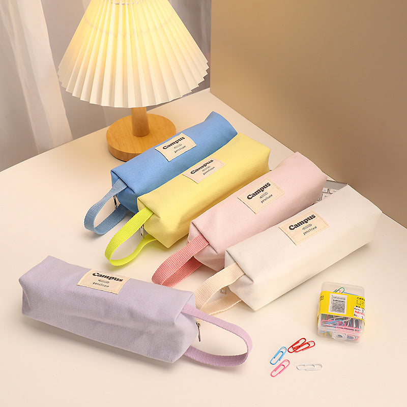 Simple Canvas Large Capacity Pencil Case