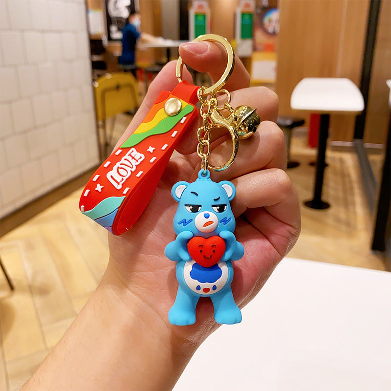 Cartoon PVC Soft Love Bear Keychain Cute Keychain