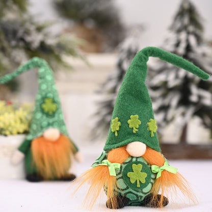 St. Patrick's Day Little Doll Standing Green Leaf