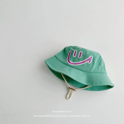 Cotton Kids Big Smiley Face Big Brim Bucket Hat