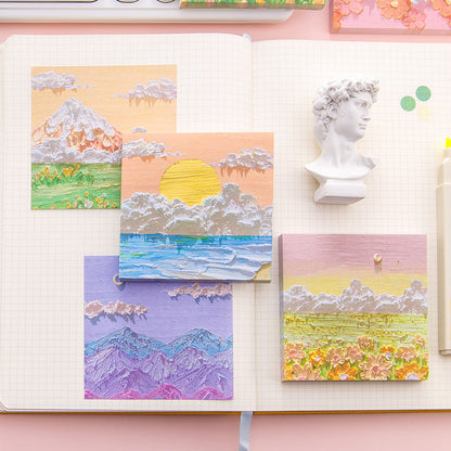 Landscape Oil Painting Paper Sticky Notes