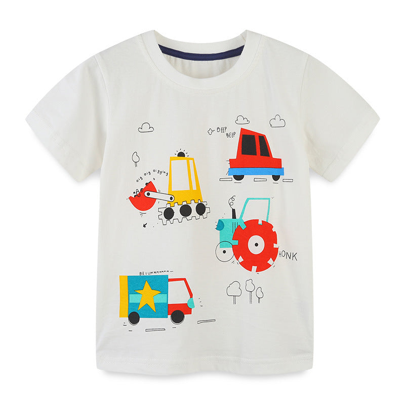 Knitted cotton cartoon round neck baby Tees