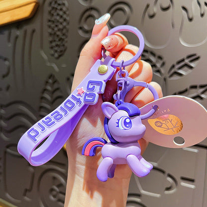 Cartoon Pony PVC Soft Keychain