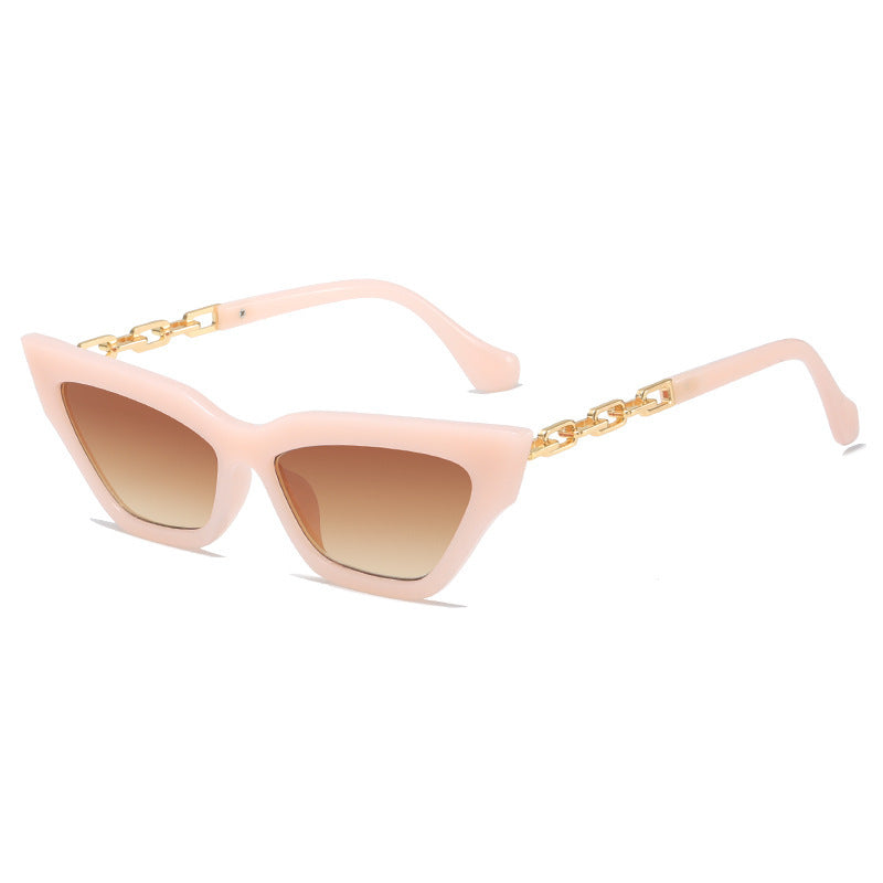 Fashion Universal Sunglasses Personality Versatile Street Shooting Female Small Face Temperament Chain Foot Sunglasses Wholesale