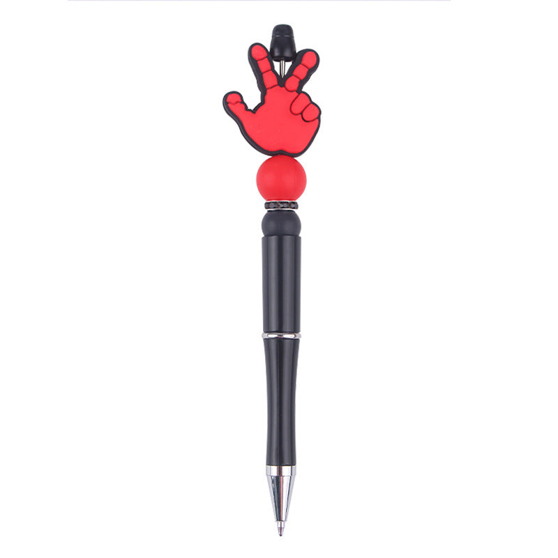 Beaded Pens DIY Handmade Palm Silicone Beads Black