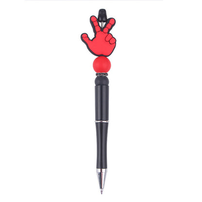 Beaded Pens DIY Handmade Palm Silicone Beads Black
