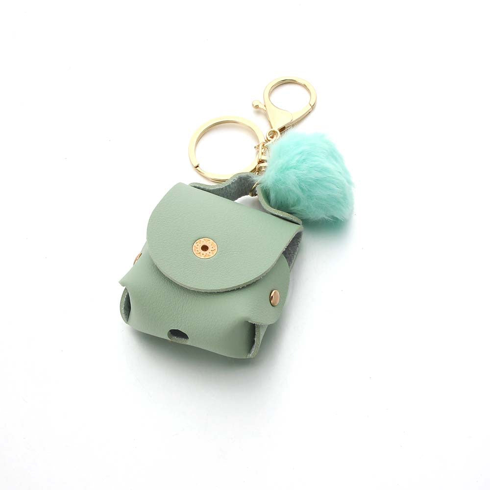 Coin Purse Headphone Cover Fur Ball Keychain