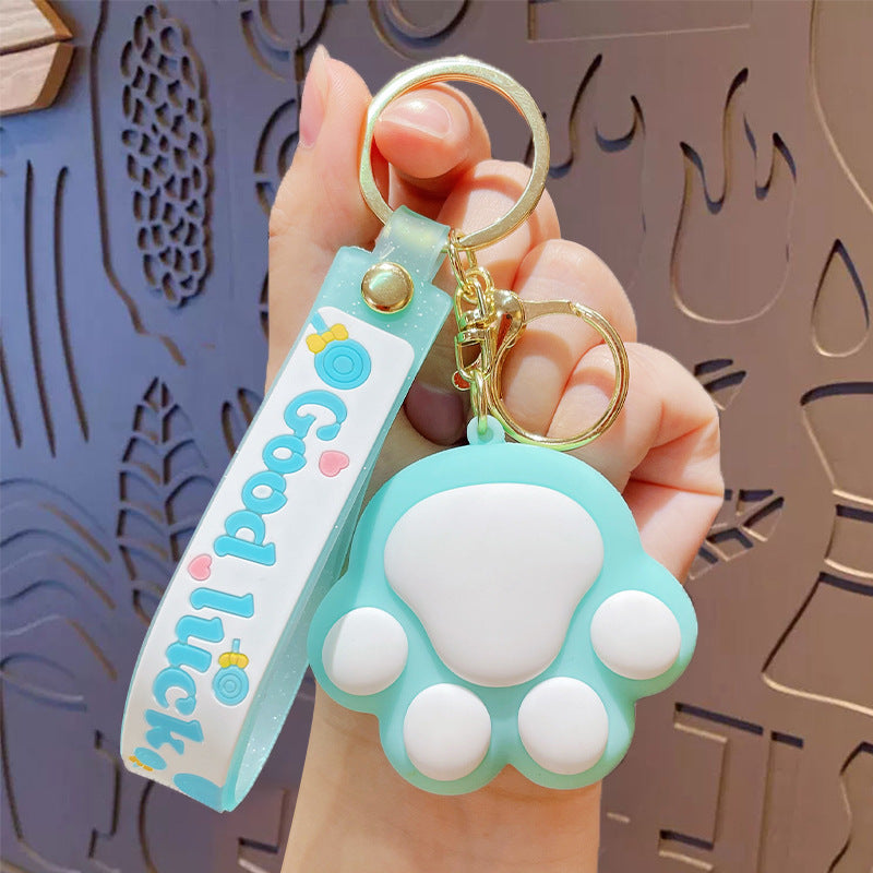 Cartoon Cat Claw PVC Keychain