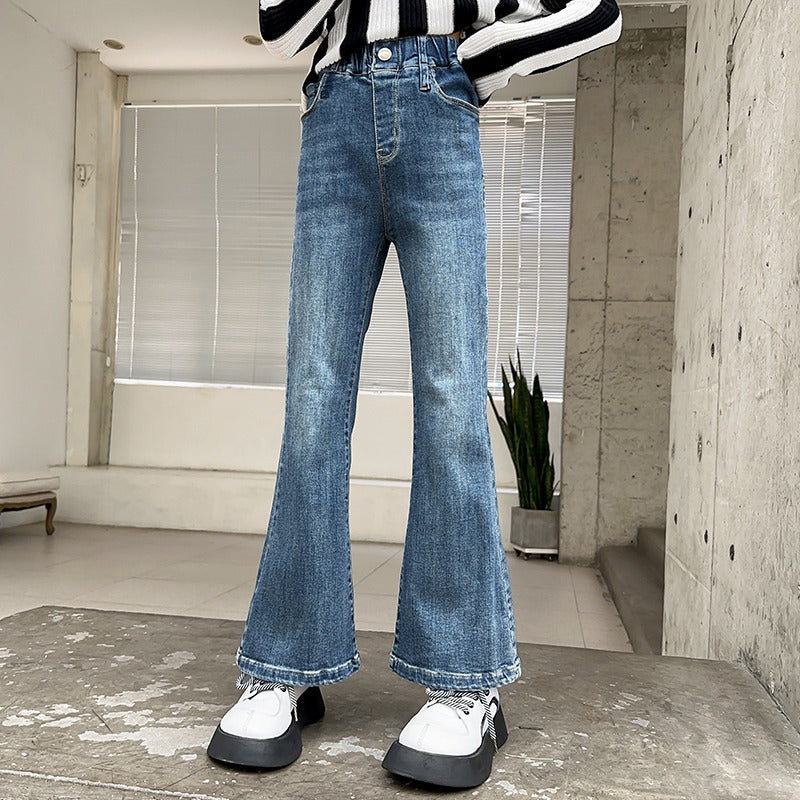 Wholesale Cotton Girls' Denim Bell Bottoms