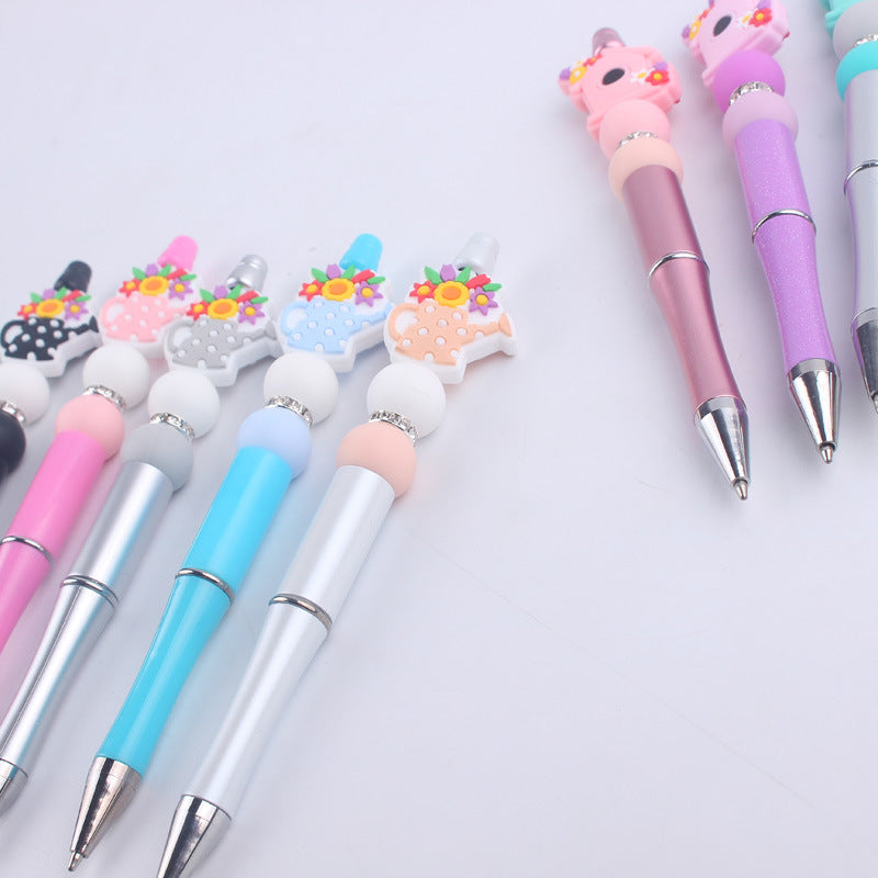 Beaded Pens DIY Cute Cartoon Vase Flower House