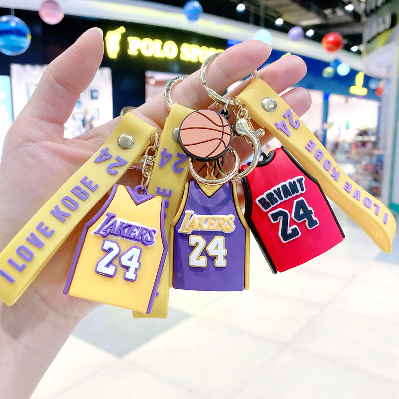 Silicone Basketball Schoolbag Jersey Creative Keychain