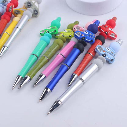 Cartoon Car Silicone Handmade Beaded Ballpoint Pen