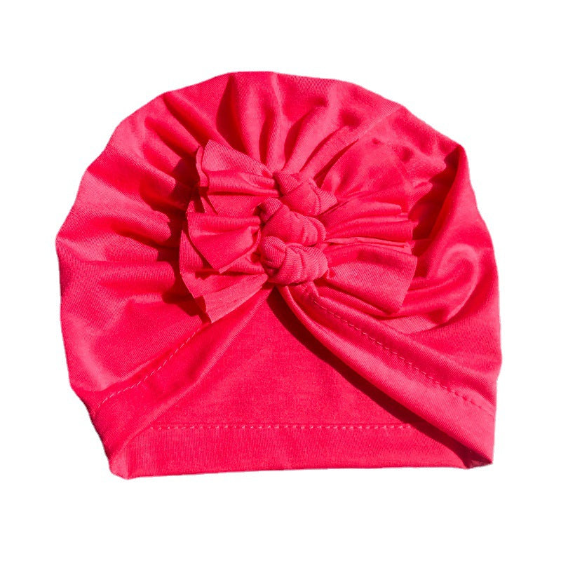 New Bow Baby Hat Spring And Autumn Solid Color Baby Hat Newborn Baby Hat 21 Colors Available Wholesale Baby Hats